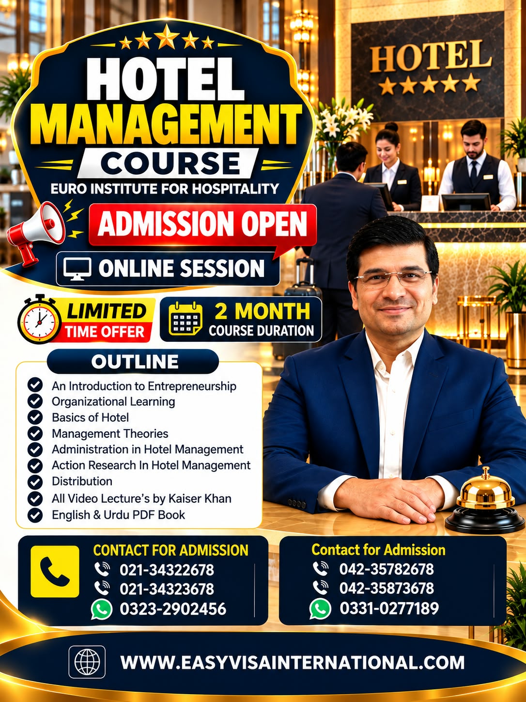 Hotel Management Course Flyer